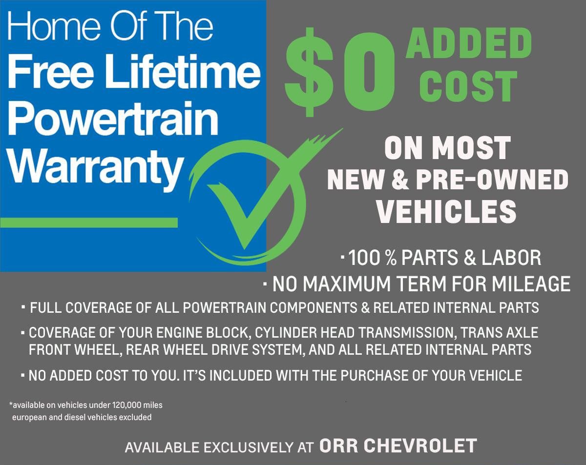 Orr Chevrolet of Texarkana in TEXARKANA TX Lifetime Powertrain Warranty